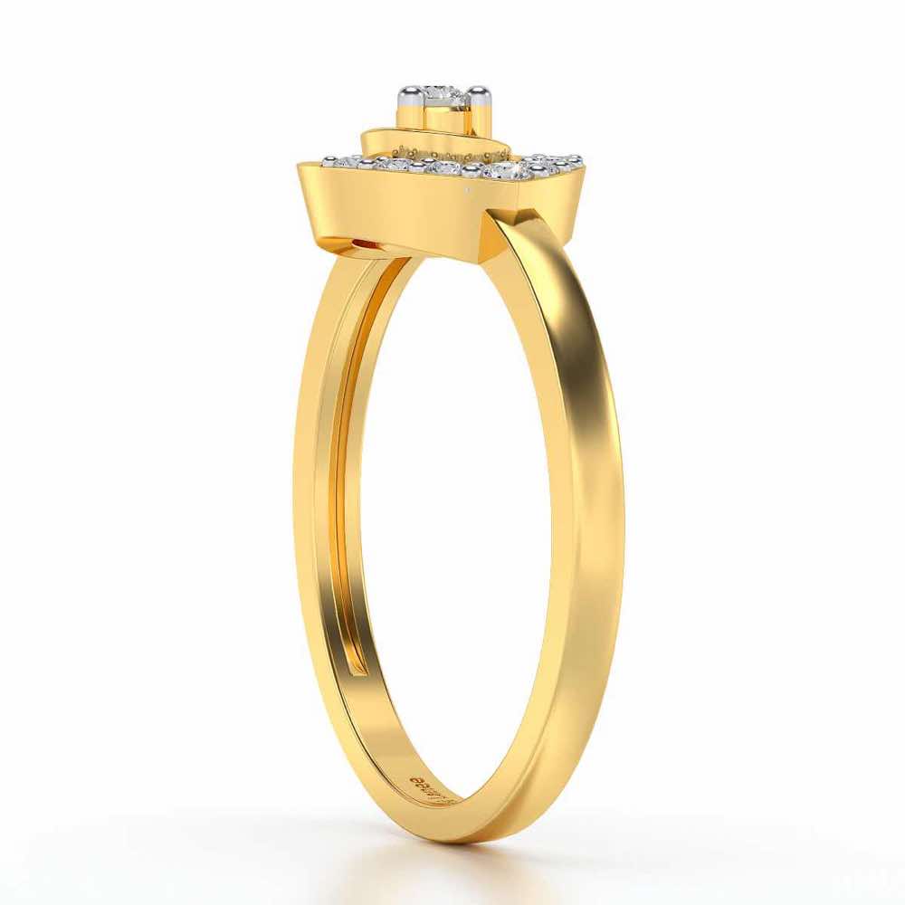 Ahana Silver Ring - Yellow Gold - Image 3