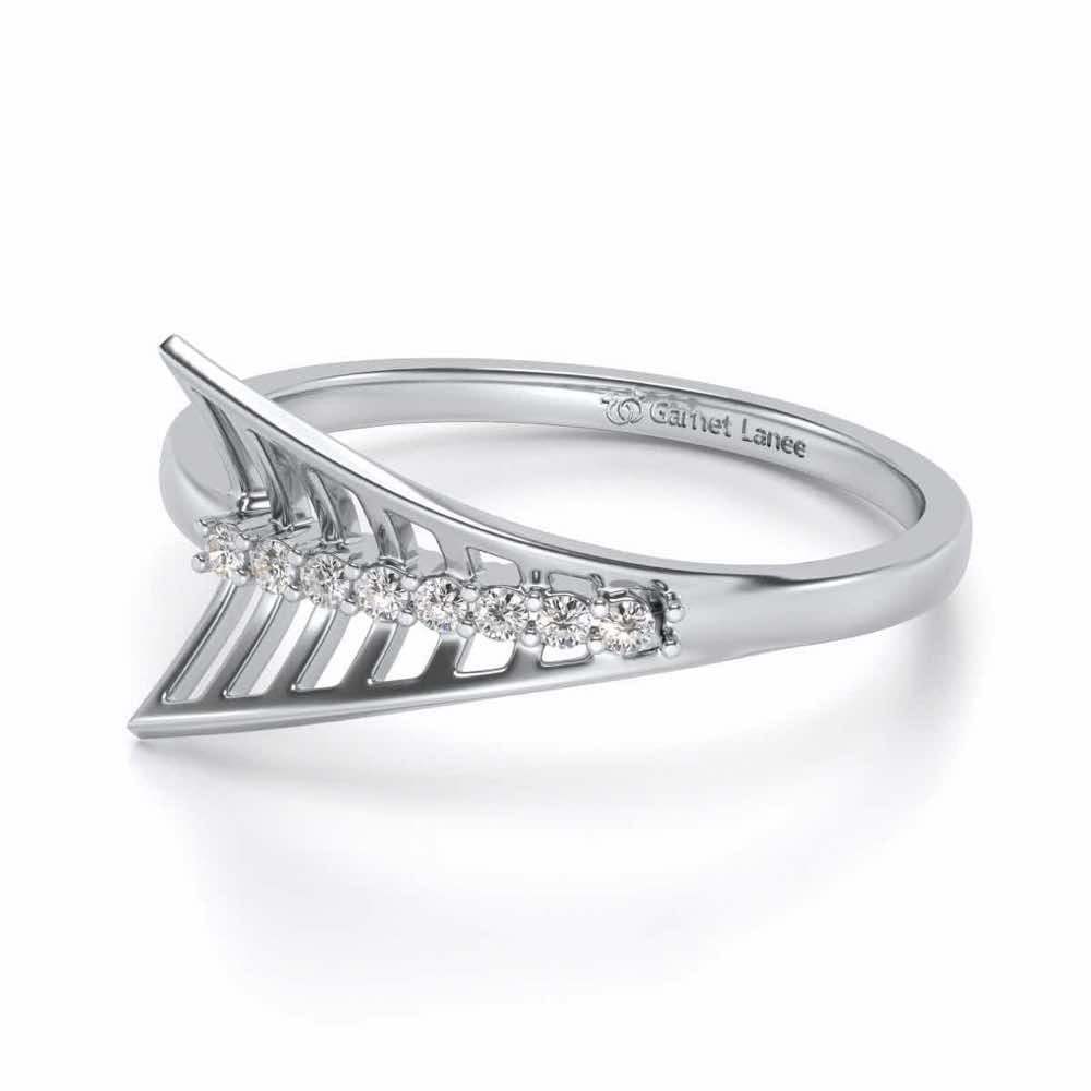Airplane Silver Ring - White Gold - Image 2