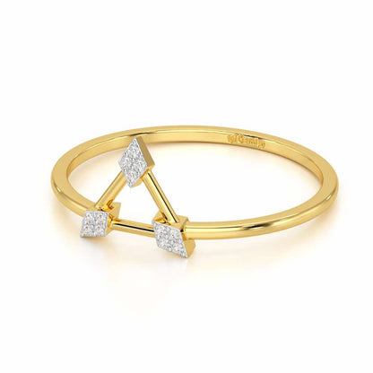 Airy Allure Silver Ring - Yellow Gold - Image 2