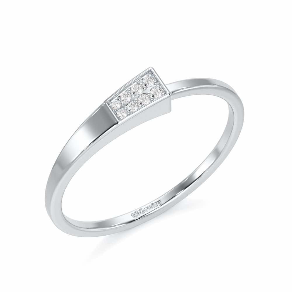 Airy Elegance Silver Ring - White Gold - Image 1