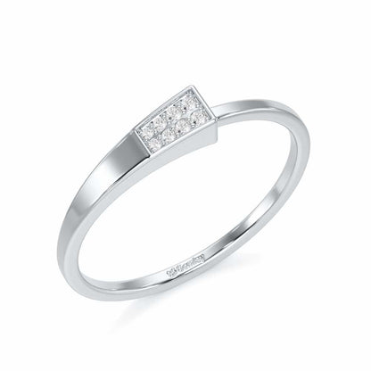 Airy Elegance Silver Ring - White Gold - Image 1
