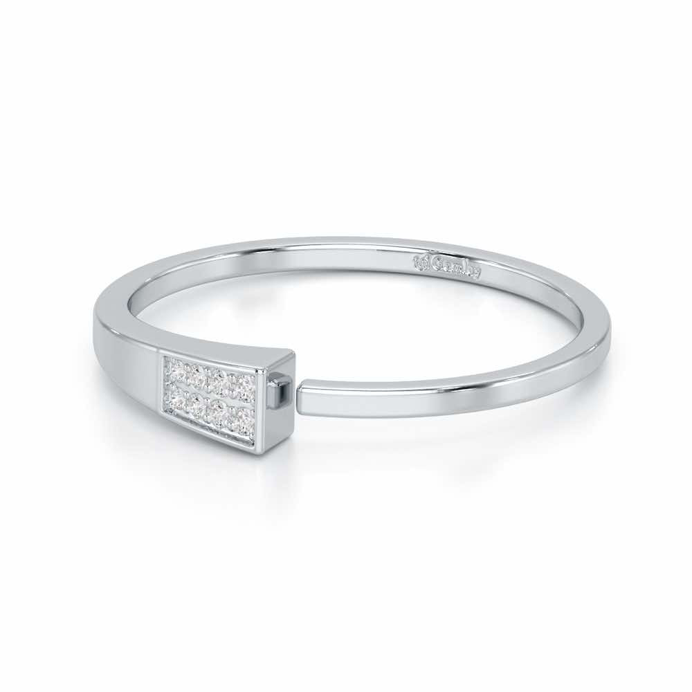 Airy Elegance Silver Ring - White Gold - Image 2