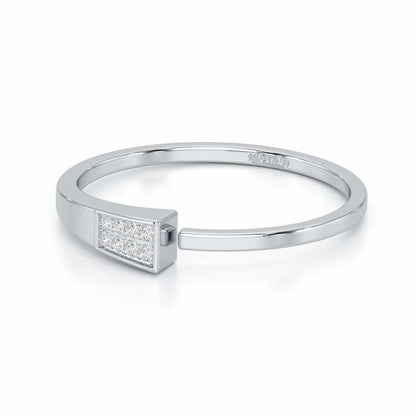 Airy Elegance Silver Ring - White Gold - Image 2