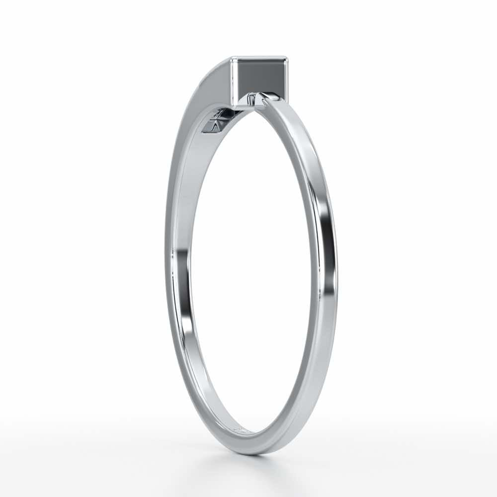 Airy Elegance Silver Ring - White Gold - Image 3