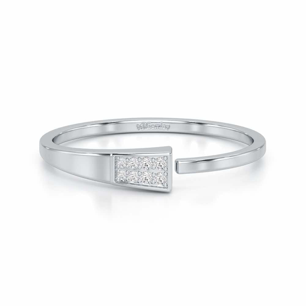 Airy Elegance Silver Ring - White Gold - Image 4