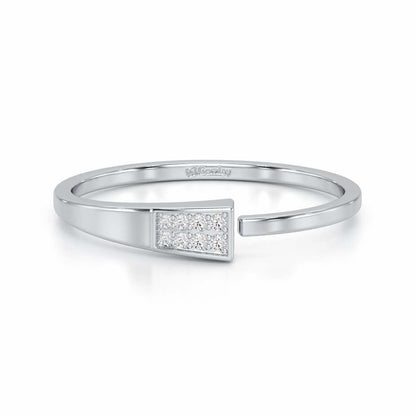 Airy Elegance Silver Ring - White Gold - Image 4