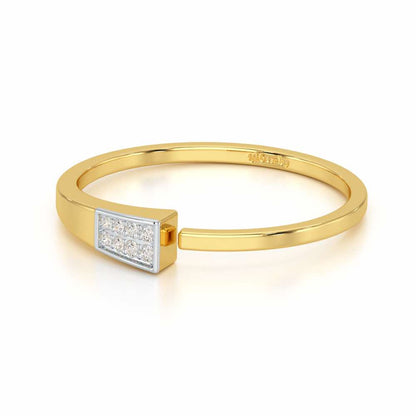 Airy Elegance Silver Ring - Yellow Gold - Image 2