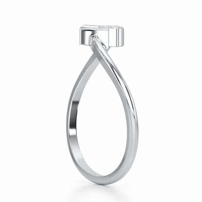 Airy Heart Silver Ring - White Gold - Image 3
