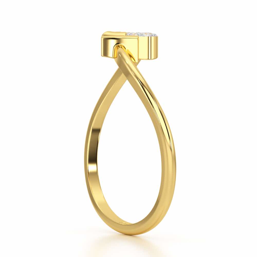 Airy Heart Silver Ring - Yellow Gold - Image 3