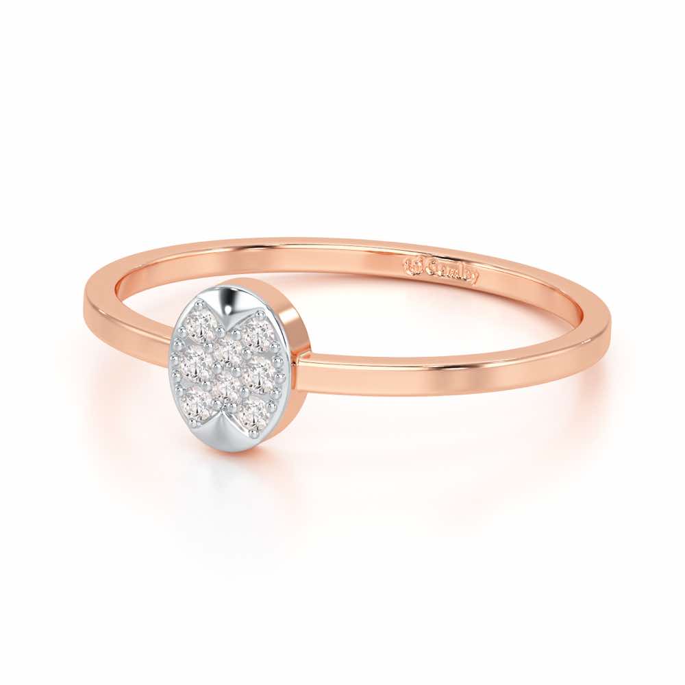 Airy Oval Silver Ring - Rose Gold - Image 2