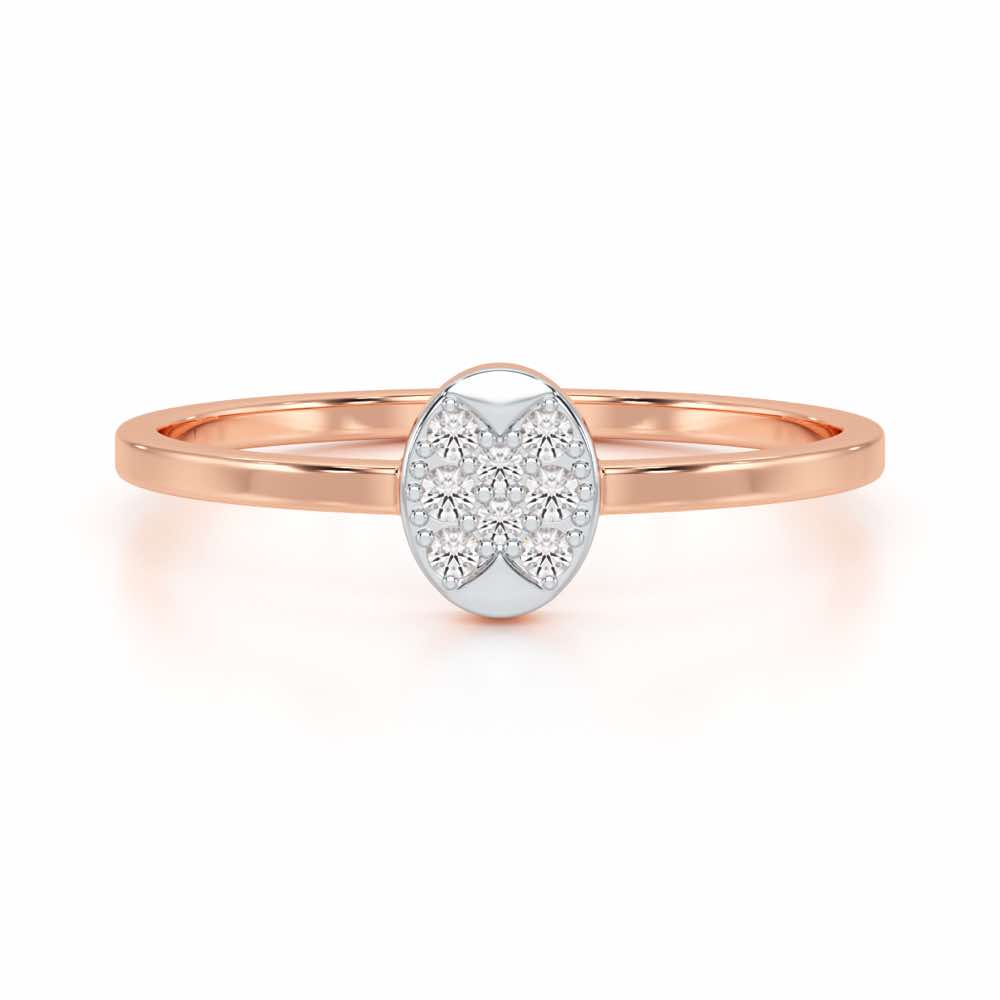 Airy Oval Silver Ring - Rose Gold - Image 4