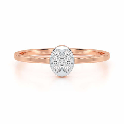 Airy Oval Silver Ring - Rose Gold - Image 4