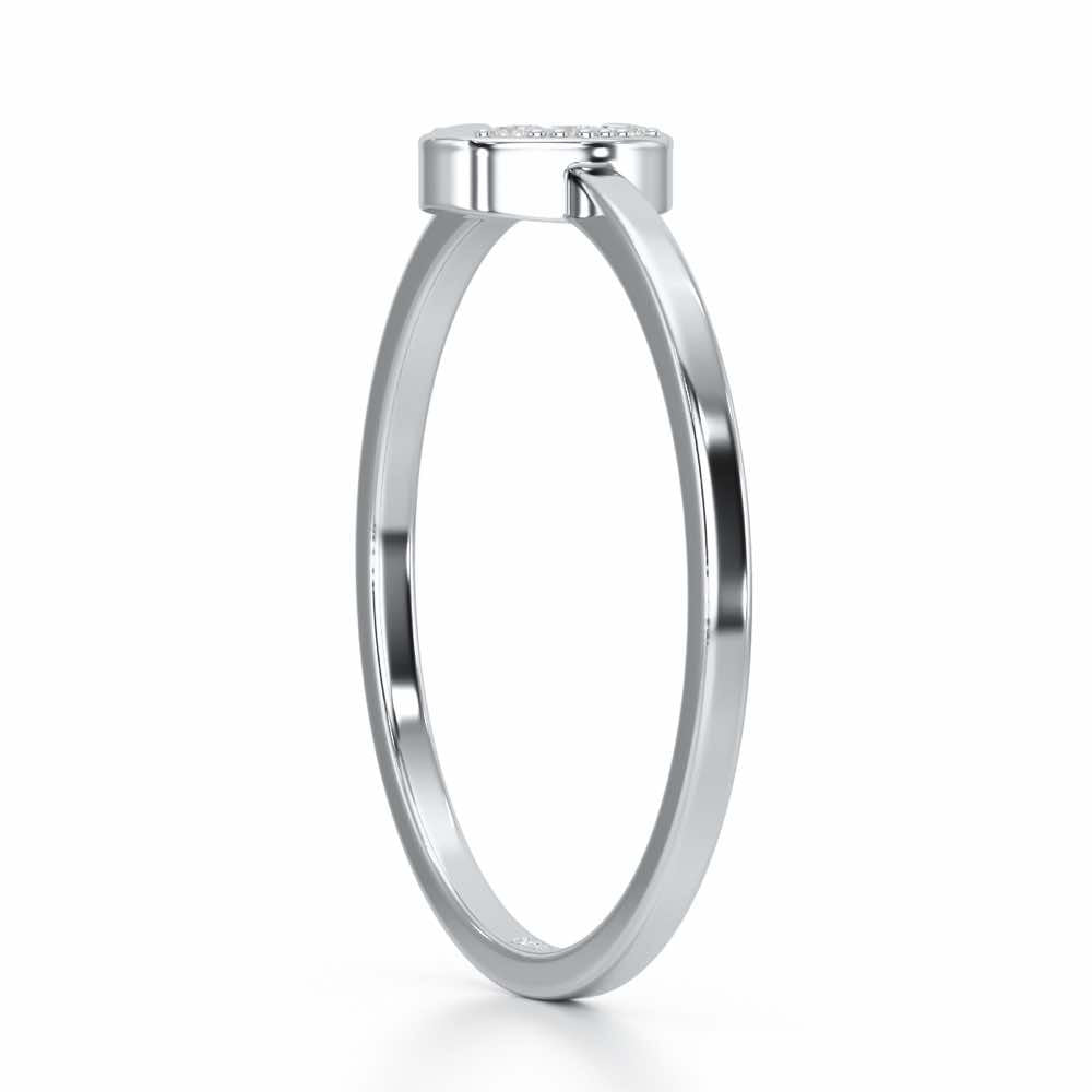 Airy Oval Silver Ring - White Gold - Image 3