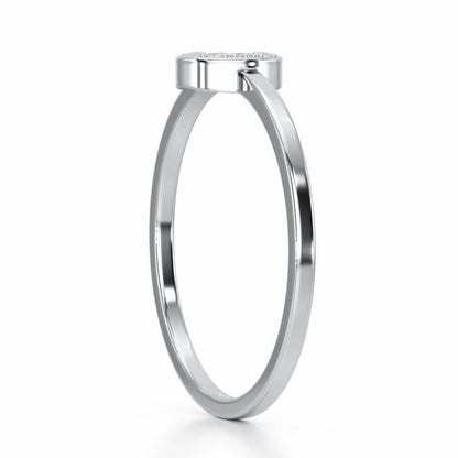 Airy Oval Silver Ring - White Gold - Image 3