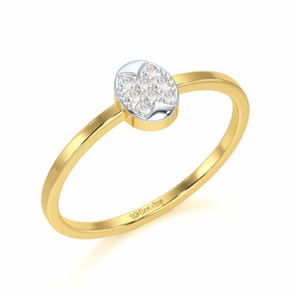 Airy Oval Silver Ring - Yellow Gold - Image 1