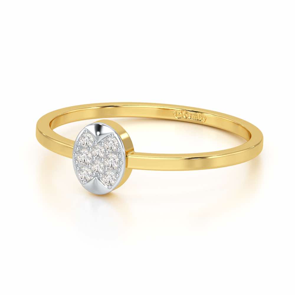 Airy Oval Silver Ring - Yellow Gold - Image 2
