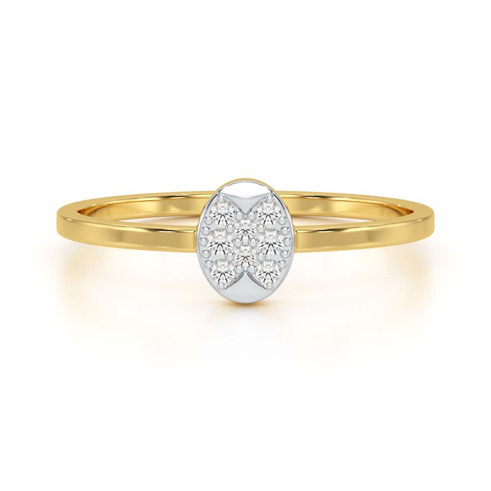 Airy Oval Silver Ring - Yellow Gold - Image 4