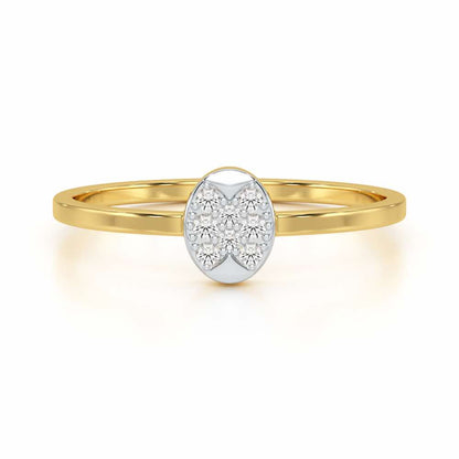 Airy Oval Silver Ring - Yellow Gold - Image 4