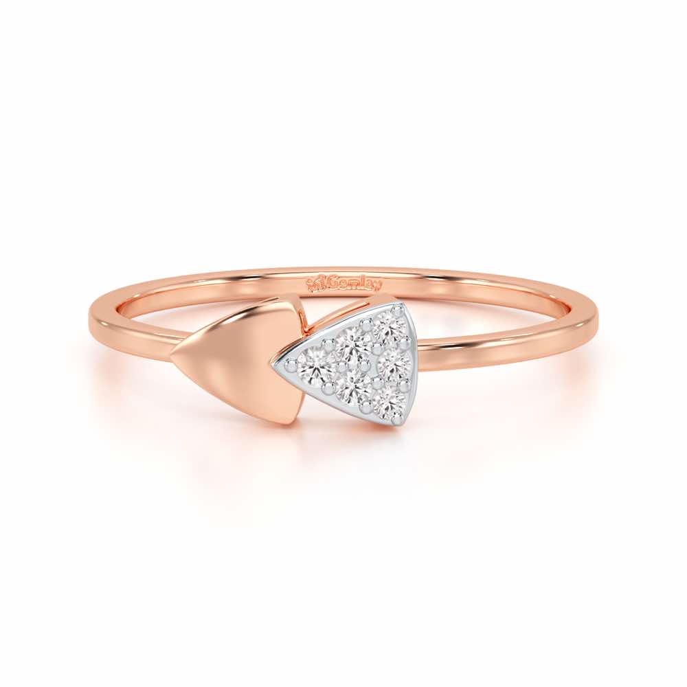 Airy Pointers Silver Ring - Rose Gold - Image 4