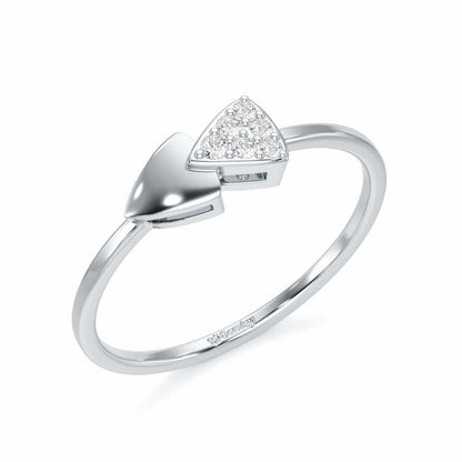Airy Pointers Silver Ring - White Gold - Image 1