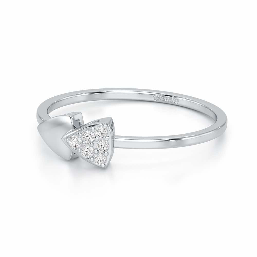 Airy Pointers Silver Ring - White Gold - Image 2
