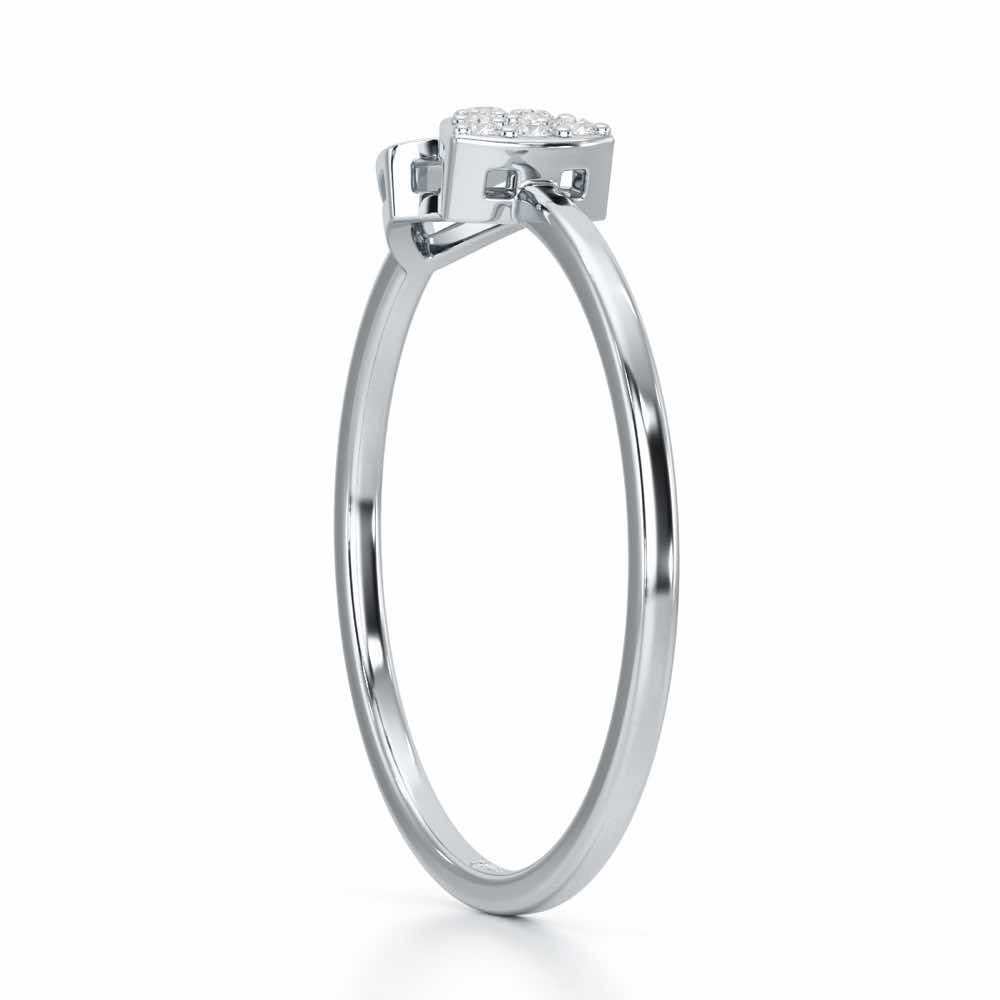 Airy Pointers Silver Ring - White Gold - Image 3