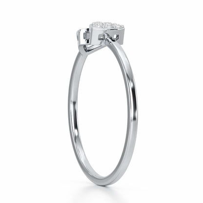 Airy Pointers Silver Ring - White Gold - Image 3