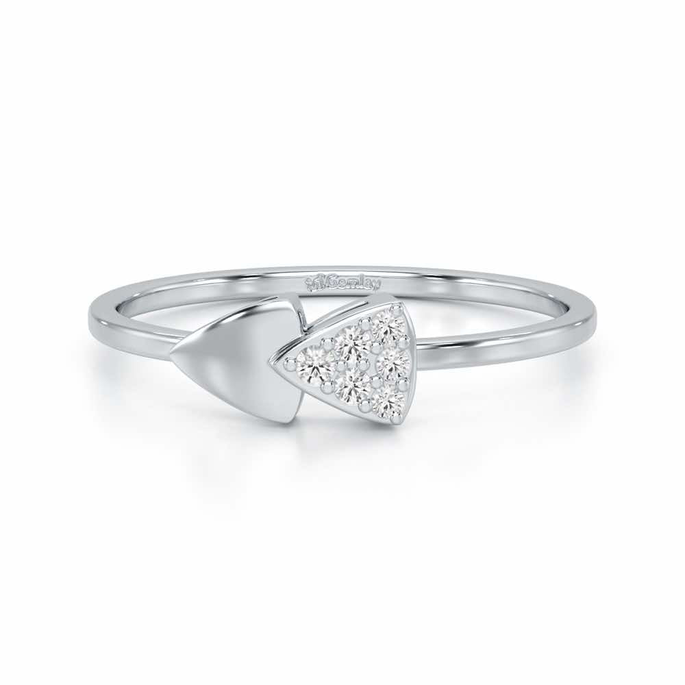 Airy Pointers Silver Ring - White Gold - Image 4