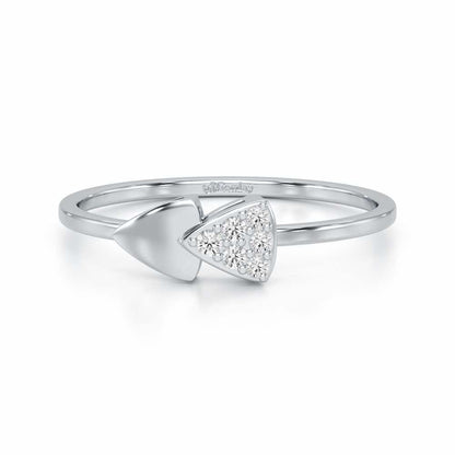 Airy Pointers Silver Ring - White Gold - Image 4