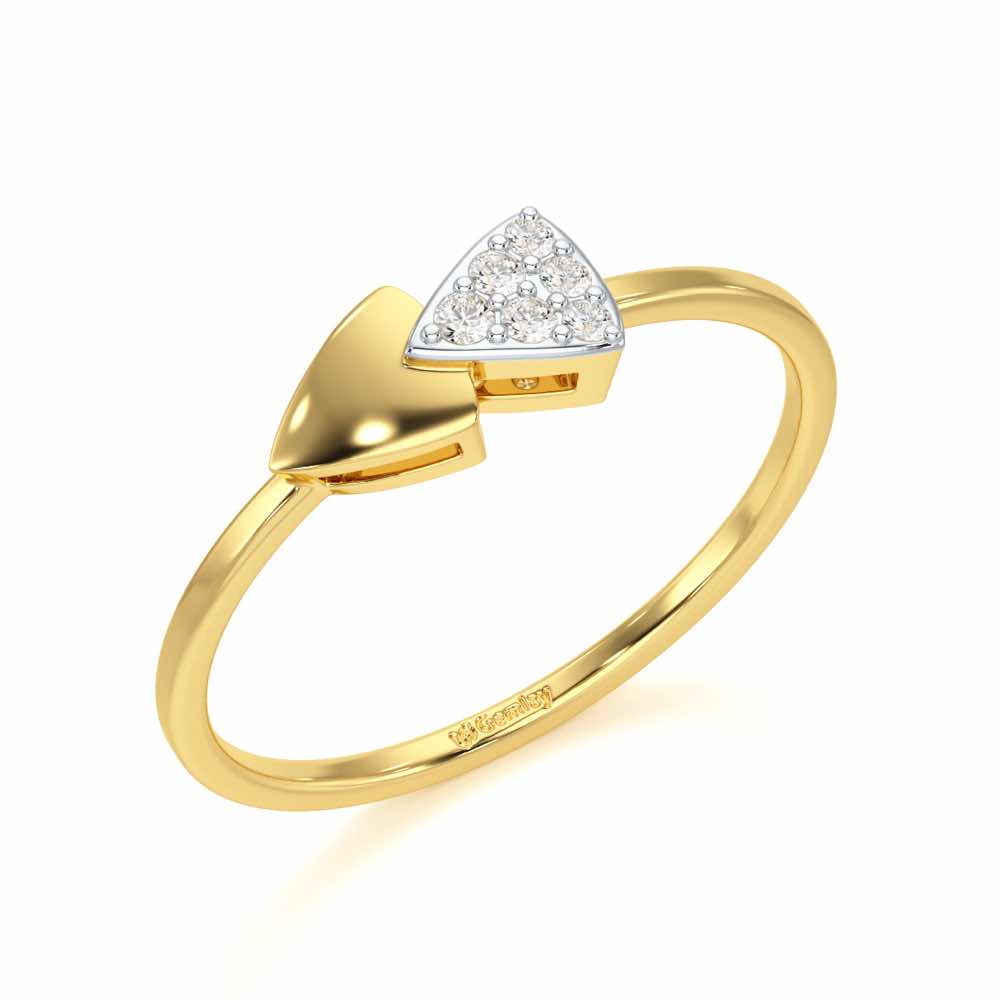 Airy Pointers Silver Ring - Yellow Gold - Image 1