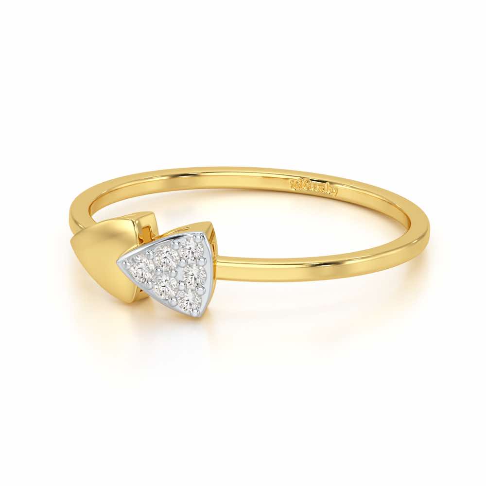 Airy Pointers Silver Ring - Yellow Gold - Image 2