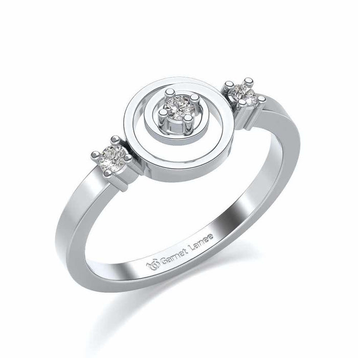 Akshara Silver Ring - White Gold - Image 1