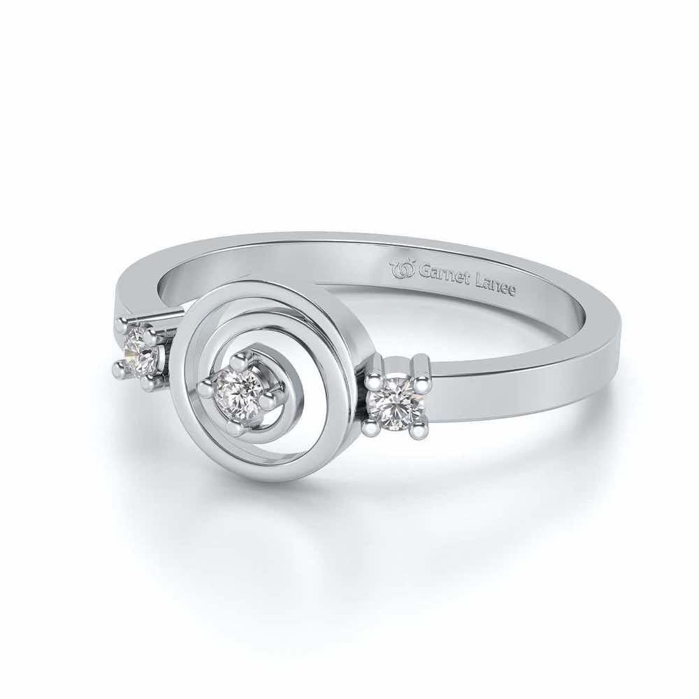 Akshara Silver Ring - White Gold - Image 2