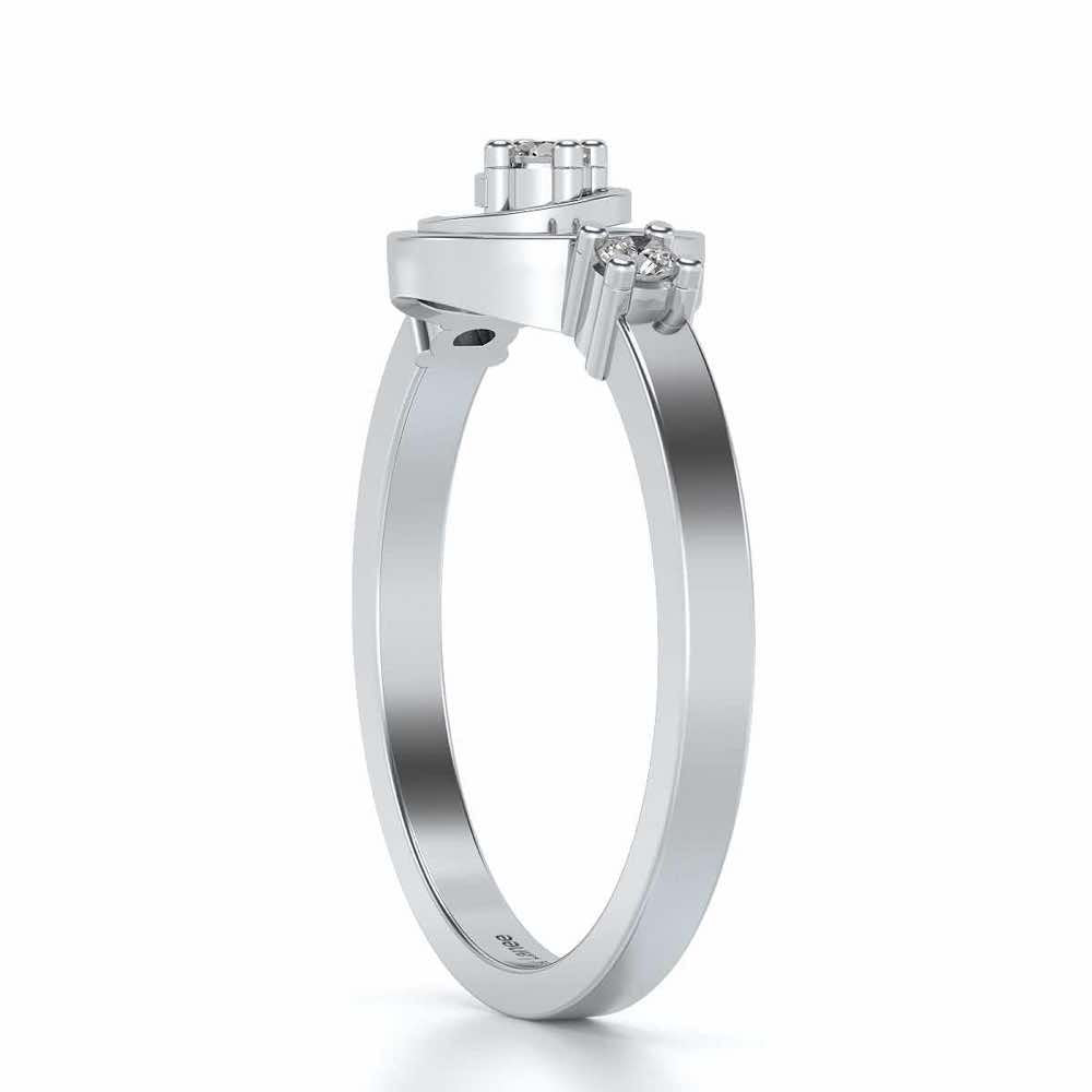 Akshara Silver Ring - White Gold - Image 3