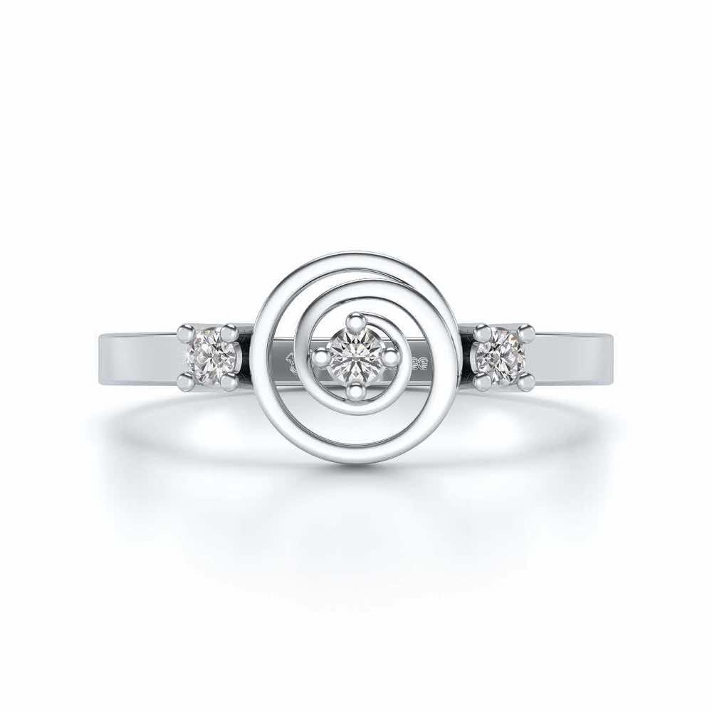 Akshara Silver Ring - White Gold - Image 4