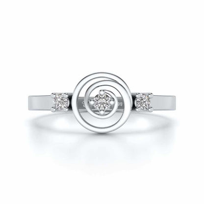 Akshara Silver Ring - White Gold - Image 4