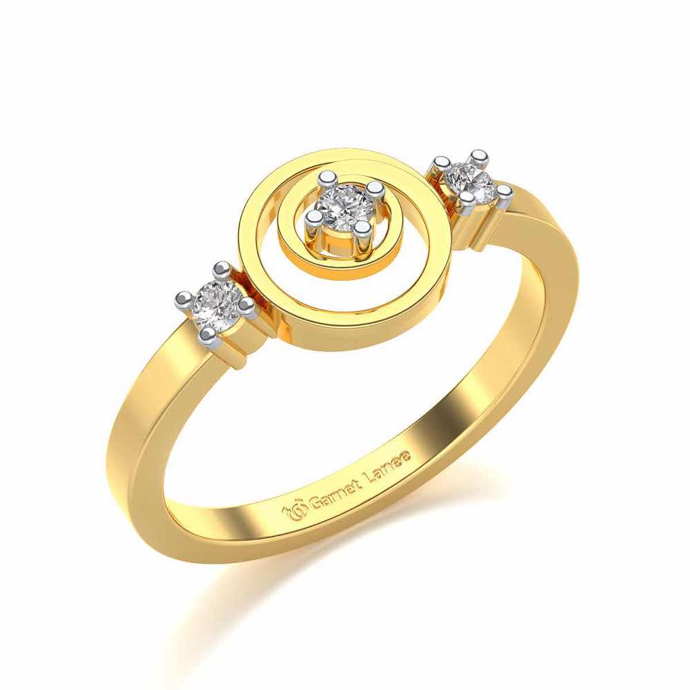 Akshara Silver Ring - Yellow Gold - Image 1
