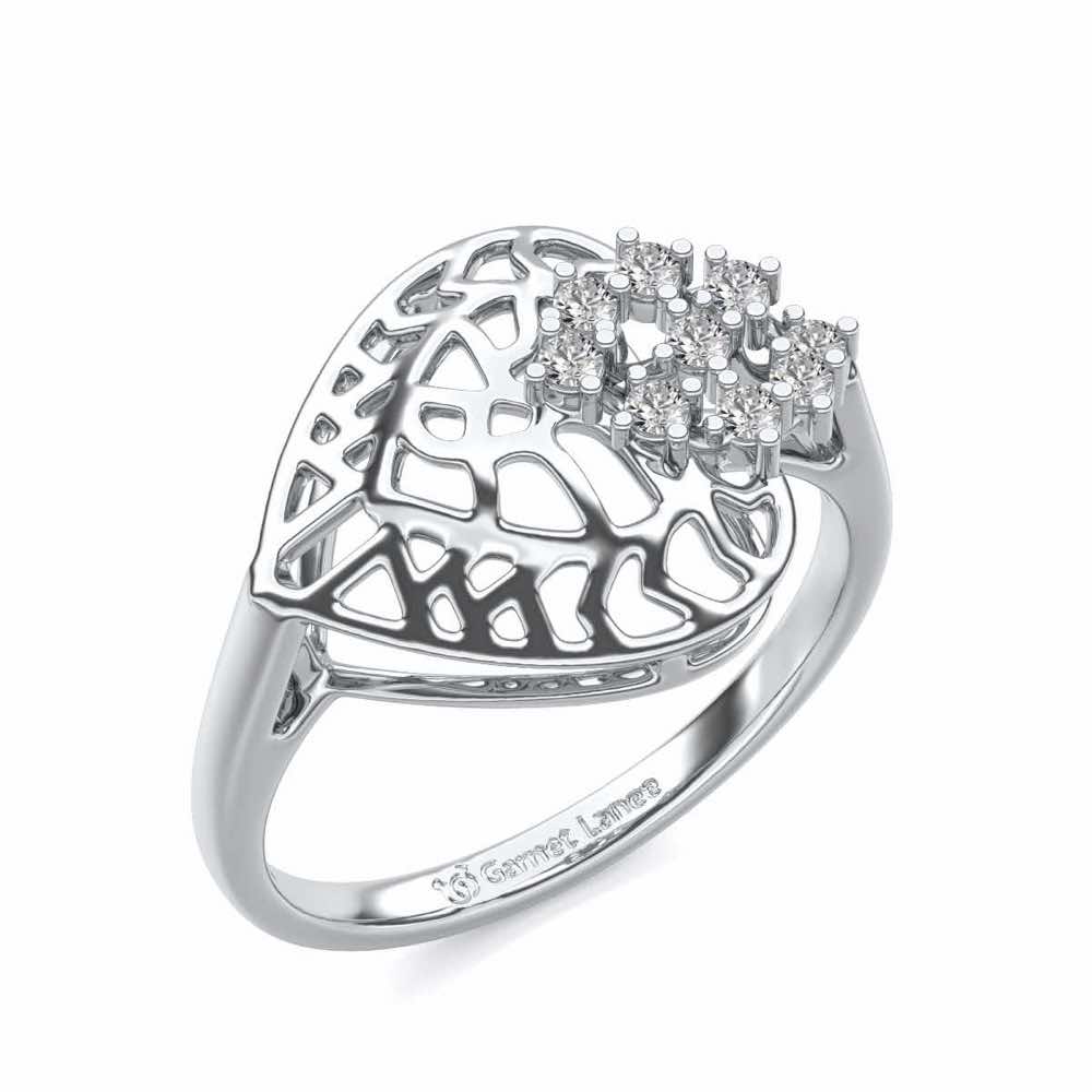 Alia Shine Silver Ring - White Gold - Image 1