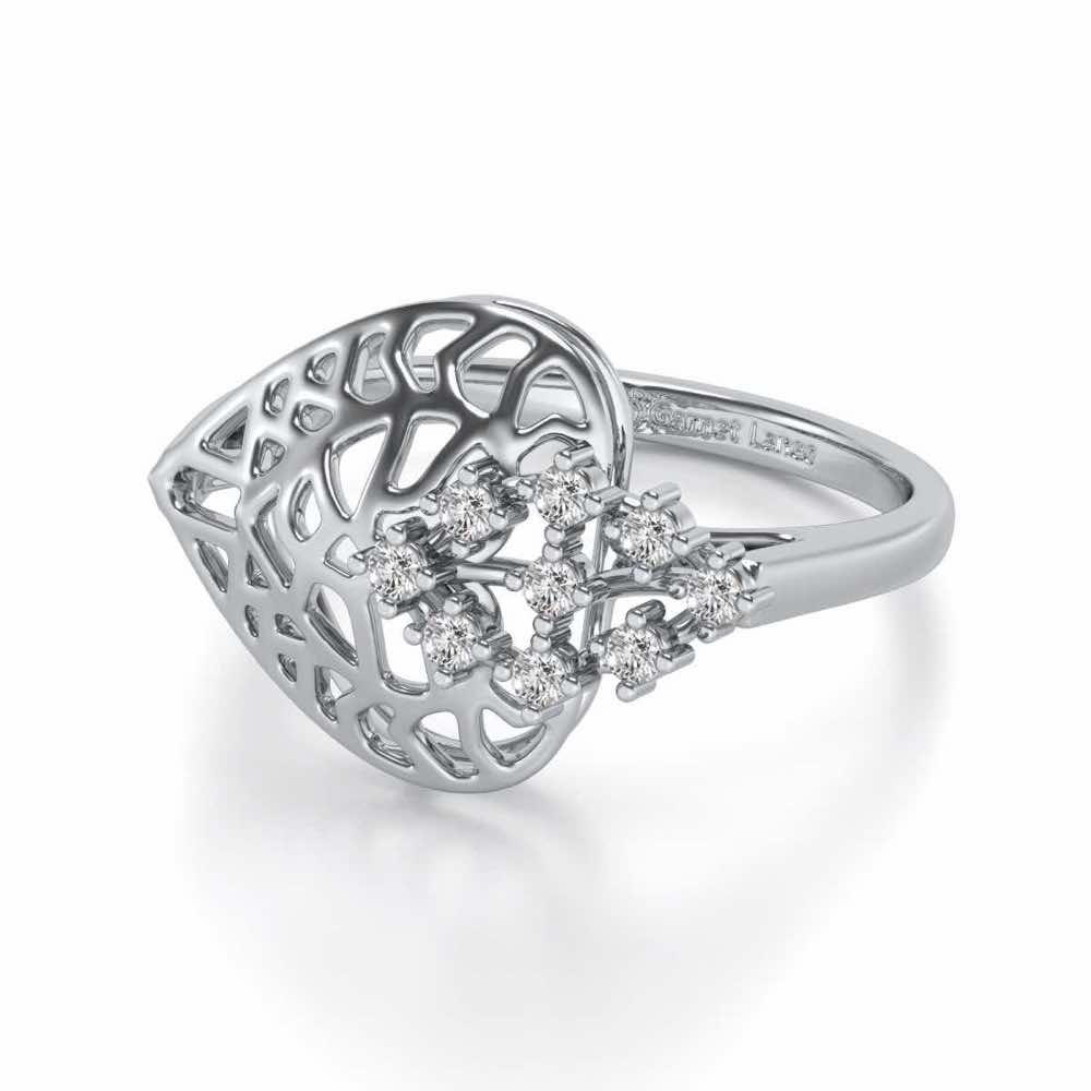 Alia Shine Silver Ring - White Gold - Image 2