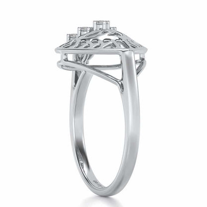 Alia Shine Silver Ring - White Gold - Image 3