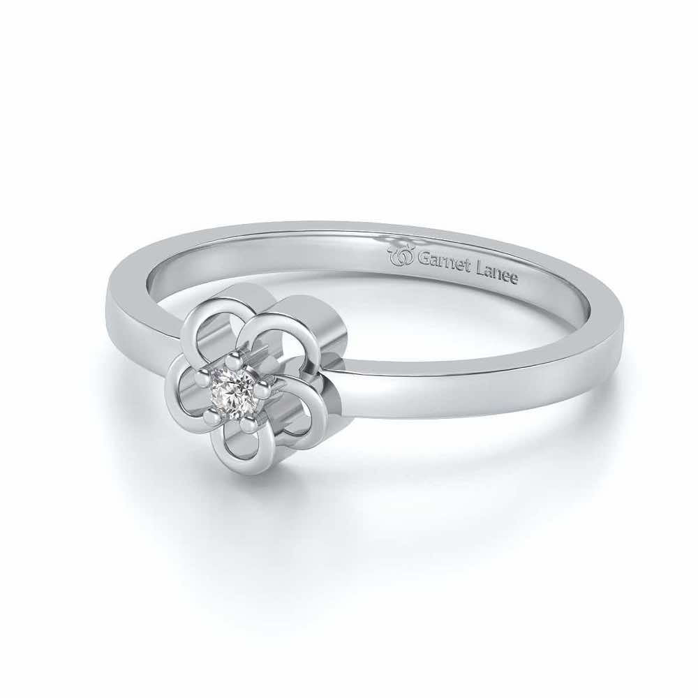 Aliaa Silver Ring - White Gold - Image 2