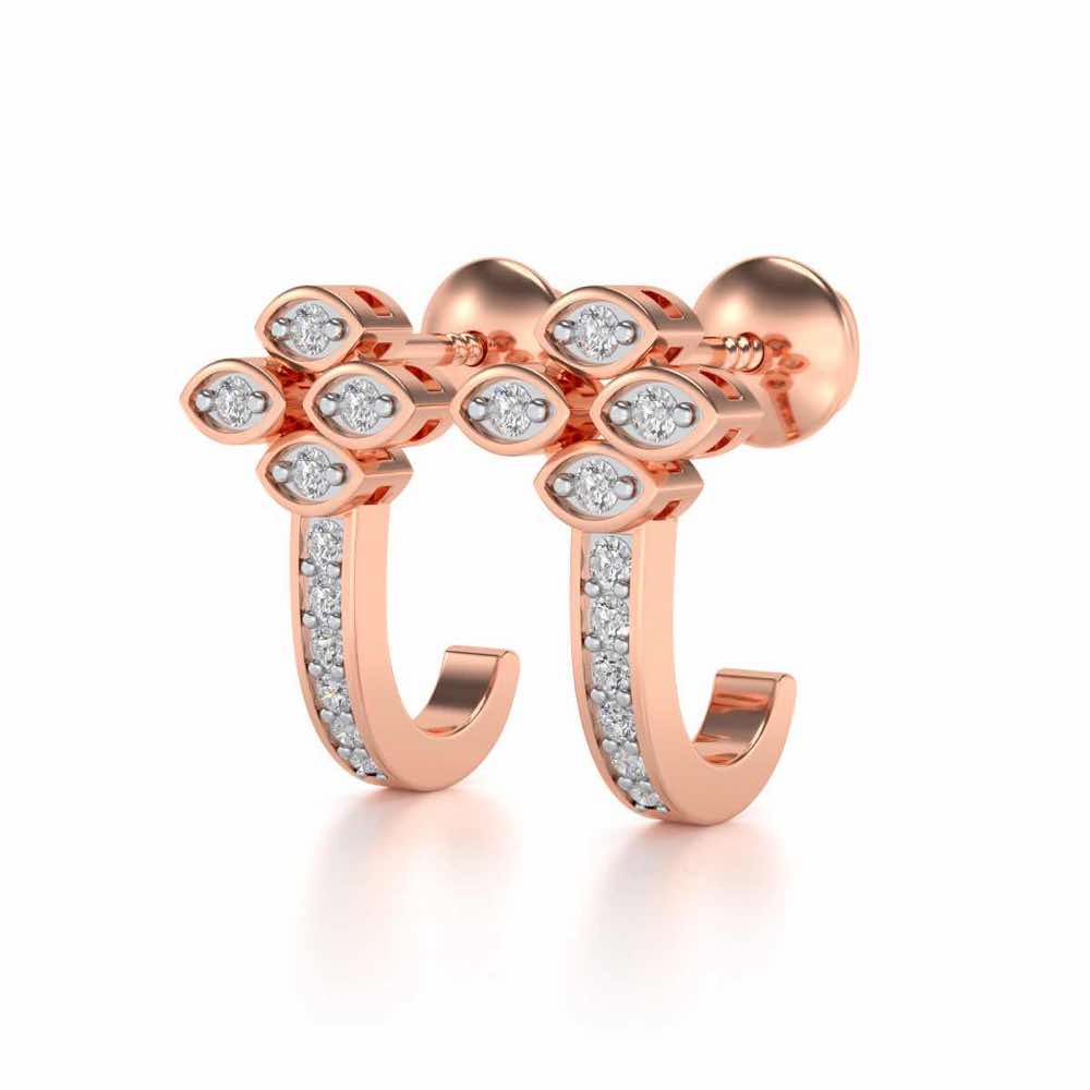 All Eyes Silver Earrings - Rose Gold - Image 3