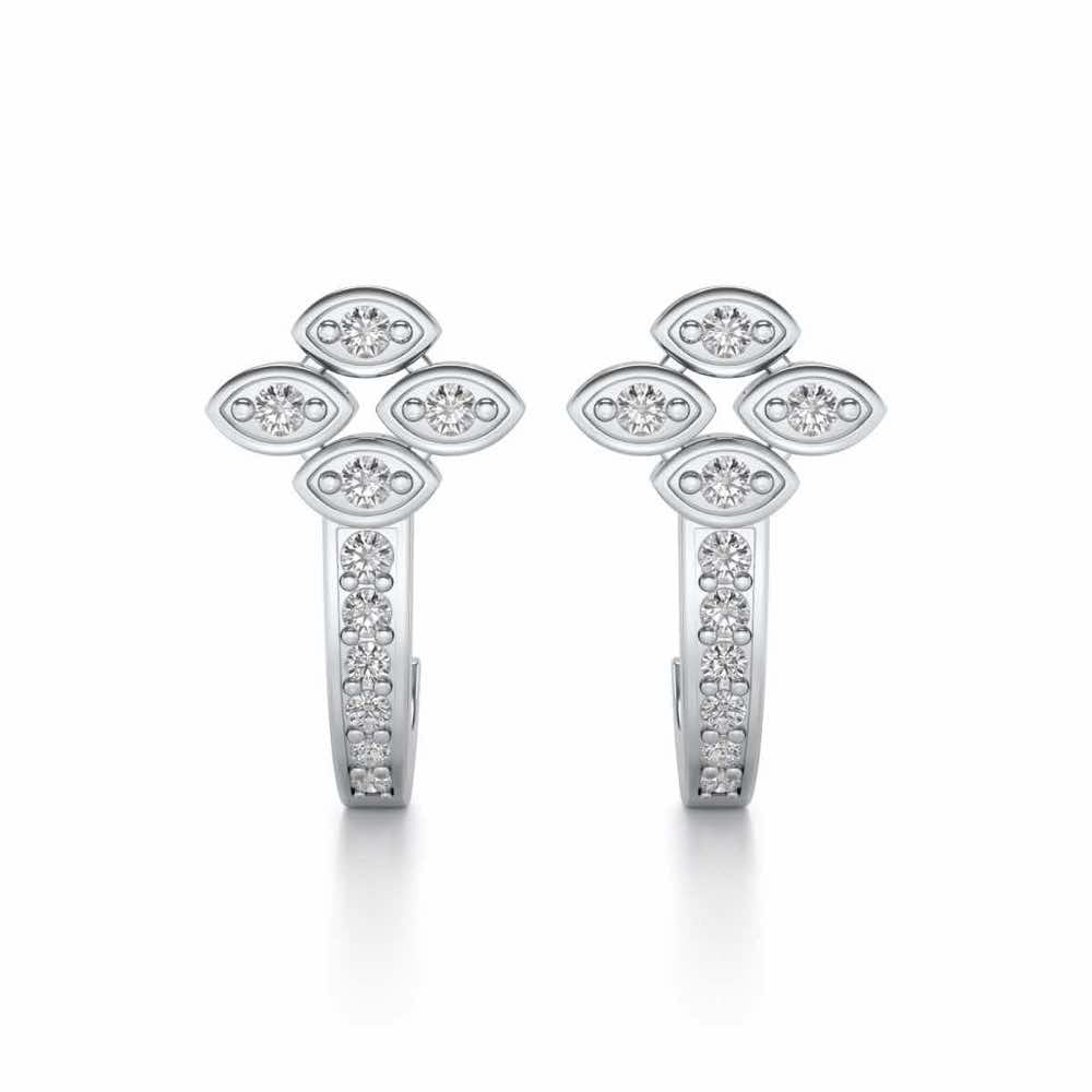 All Eyes Silver Earrings - White Gold - Image 1