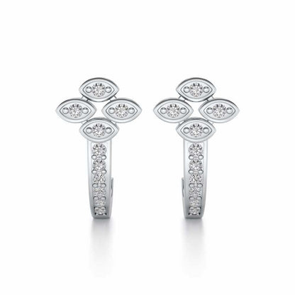 All Eyes Silver Earrings - White Gold - Image 1