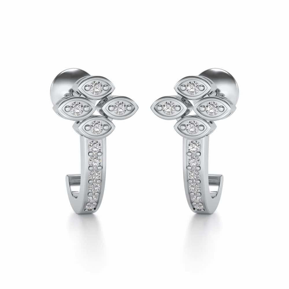 All Eyes Silver Earrings - White Gold - Image 2