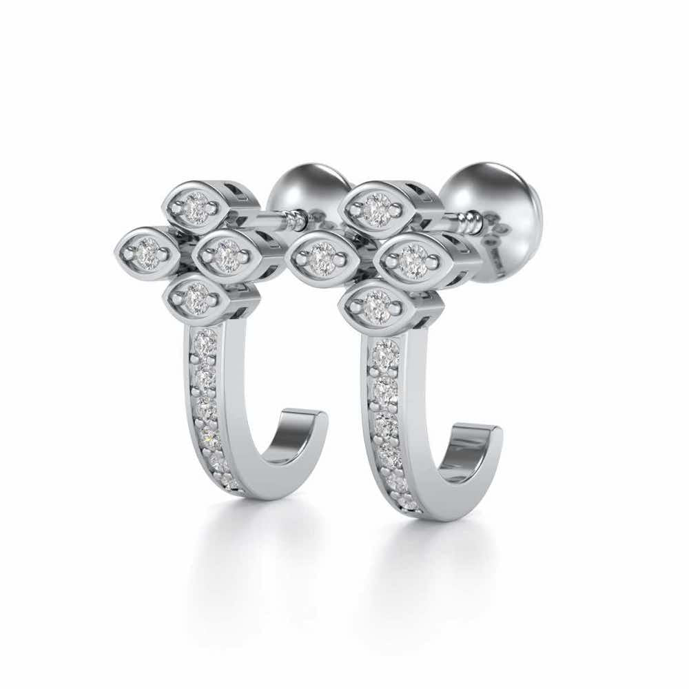All Eyes Silver Earrings - White Gold - Image 3
