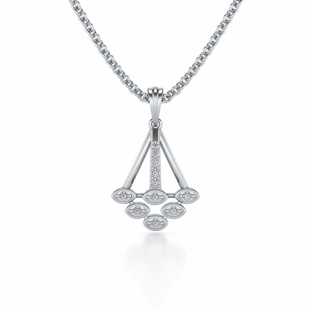 All Eyes Silver Pendant - White Gold - Image 1