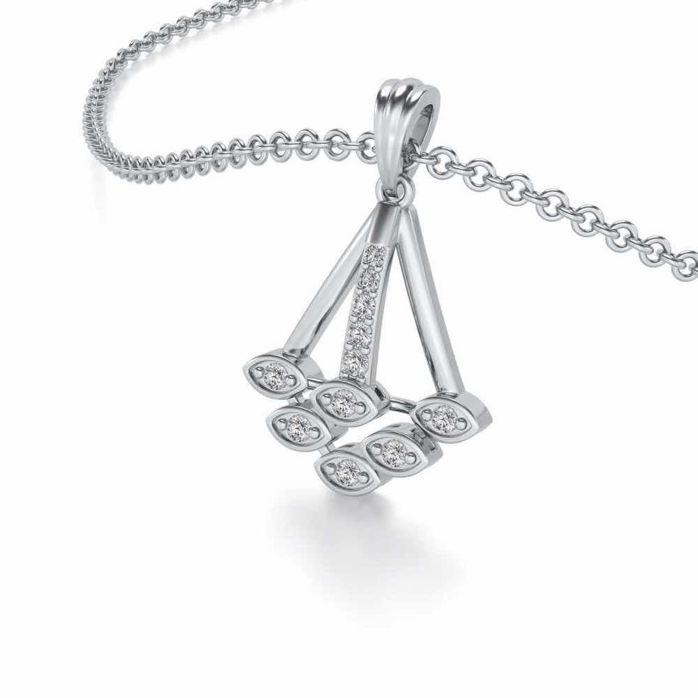 All Eyes Silver Pendant - White Gold - Image 2