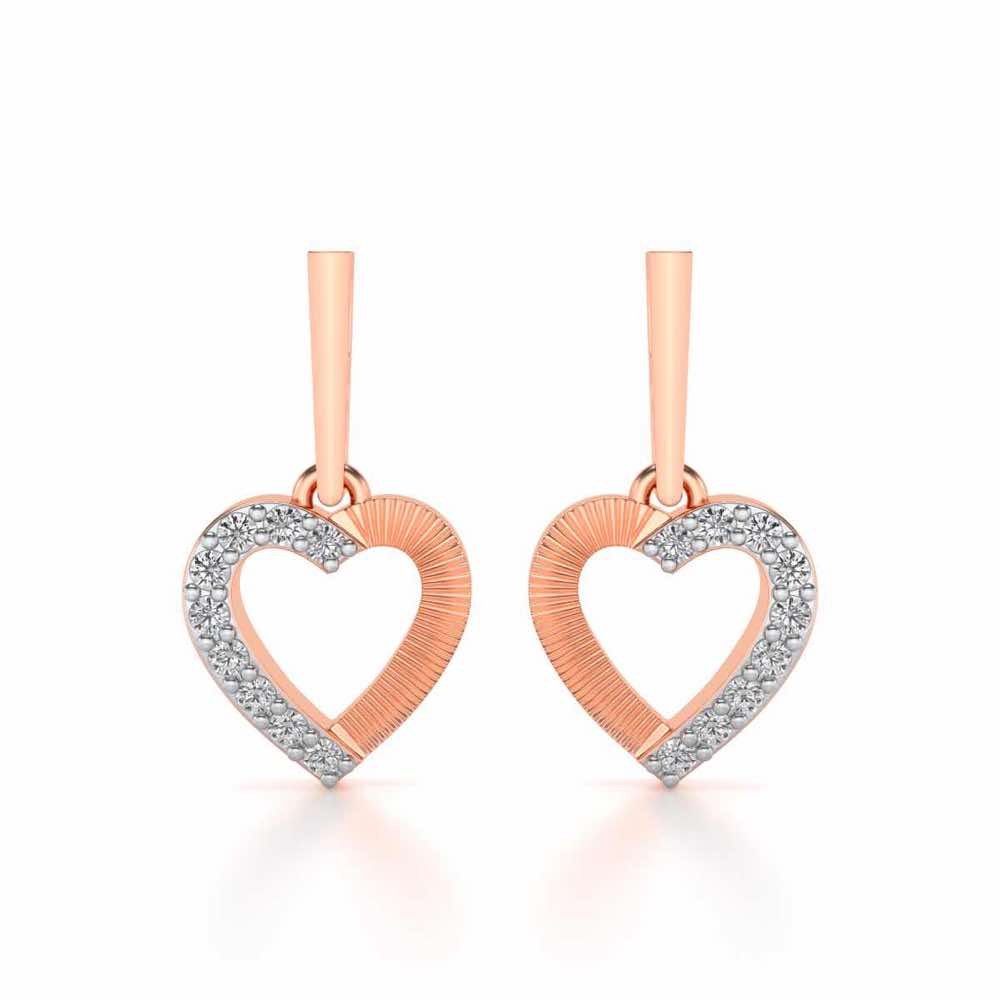 All Hearts Silver Earrings - Rose Gold - Image 1
