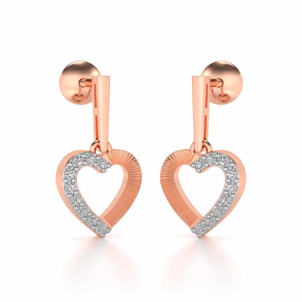 All Hearts Silver Earrings - Rose Gold - Image 2